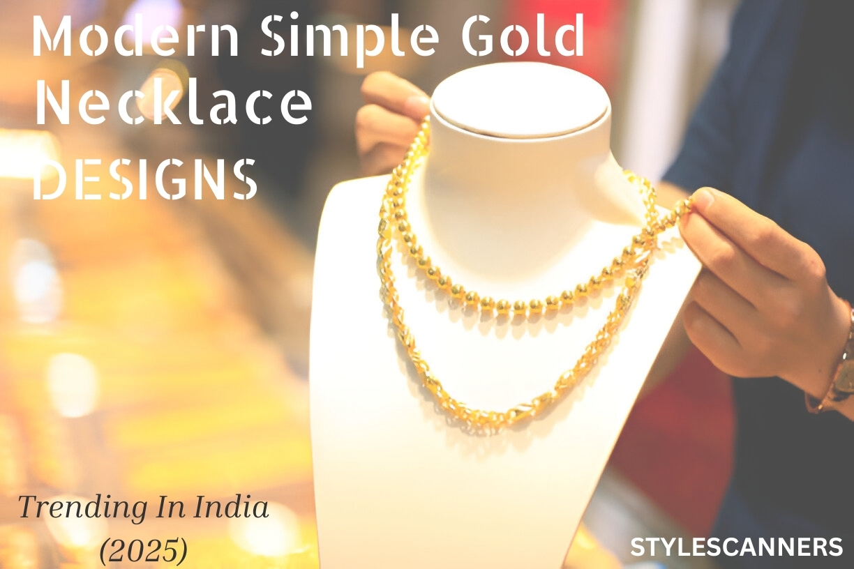 Modern Simple Gold Necklace Designs In India