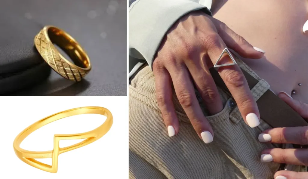 Geomatric Patter Gold Ring