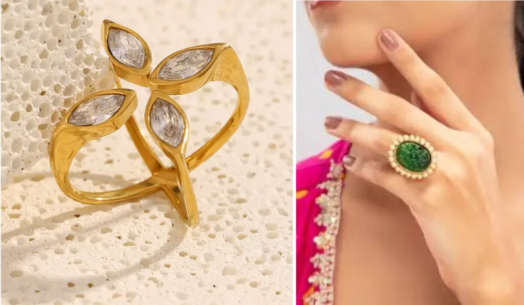 Stone studded Gold Ring