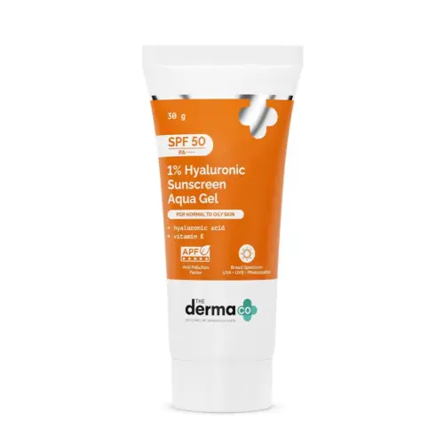 The Derma Co 1% Hyaluronic Sunscreen Aqua Gel SPF 50 PA++++ (30g)